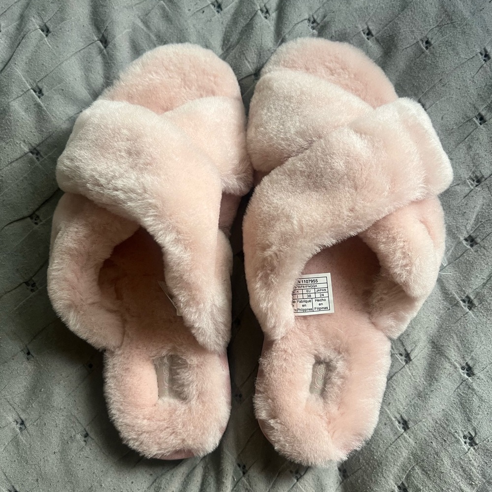 Pink Fluffy Ugg Slippers